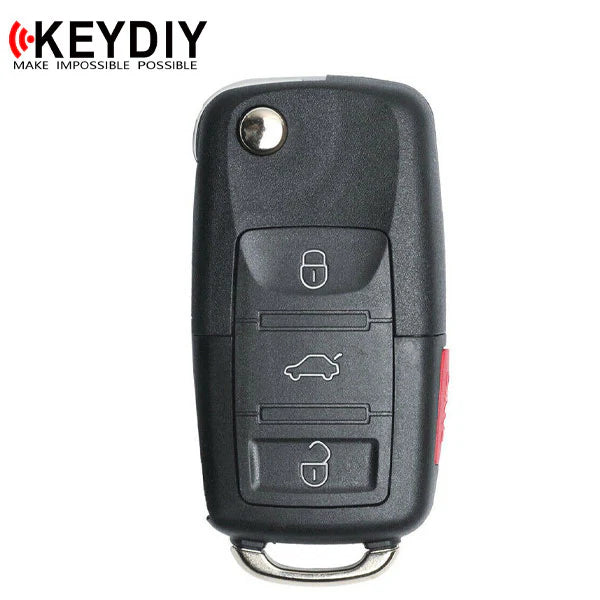 KEYDIY - VW Style - 4-Button Flip Key Blank - Black (KD-B01-3+1) KEYDIY - VW Style - 4-Button Flip Key Blank - Black (KD-B01-3+1)